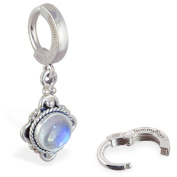 TummyToys® Moonstone Drop Belly Ring. Navel Rings Australia.