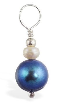 TummyToys® Blue Fresh Water Pearl Swinger - Belly Button Rings