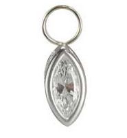 Shop Belly Rings. TummyToys Bezel Set Marquise Swinger Charm - Changeable Cubic Zirconia Floating Swinger Charm