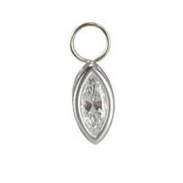 TummyToys® Bezel Set Marquise Swinger Charm