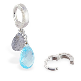 TummyToys® Blue Topaz and Labradorite  on Plain Clasp