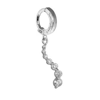 TummyToys® 14K White Gold Diamond Journey Navel Ring. Belly Bars Australia.