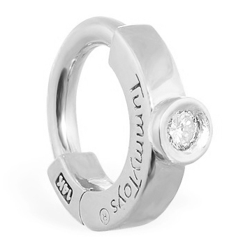 TummyToys® Solid White Gold with Real Diamond Solitaire. Navel Rings Australia.