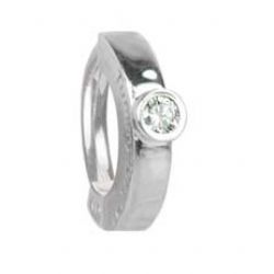 TummyToys® Solid White Gold with Real Diamond Solitaire