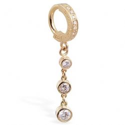 TummyToys® 14K Yellow Gold Diamond Journey Navel Ring