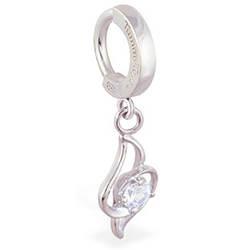 TummyToys® Sexy Free Form CZ Charm Surgical Steel Clasp