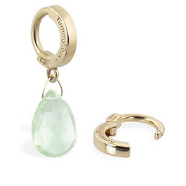 TummyToys® 14K Yellow Gold Green Quartz Navel Ring