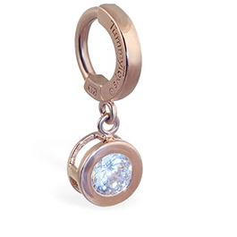 TummyToys® Solid Rose Gold CZ Dangle