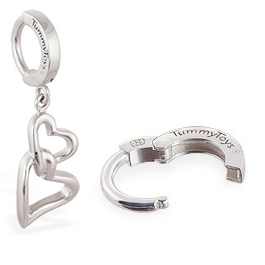 TummyToys® Interlocking Double Heart Surgical Steel Clasp