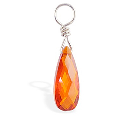 TummyToys® Deep Orange Navel Ring Swinger Charm