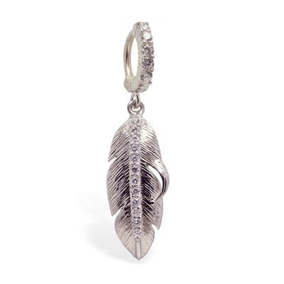 TummyToys® Gem Lined Feather Clasp. Belly Bars Australia.