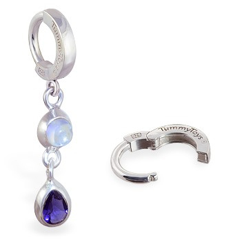 TummyToys® Moon Stone Iolite Huggy. Belly Rings Australia.