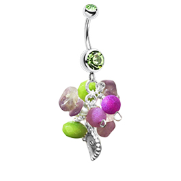 Saltwater Peridot Avant Sea Shells - Authentic Peridot Cluster with 925 Solid Silver Sea Shell