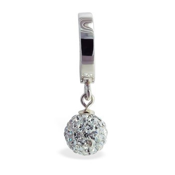 TummyToys® Silver Disco Ball Belly Ring. Designer Navel Rings.