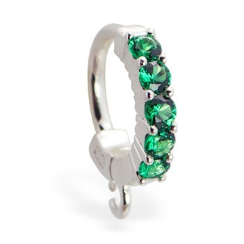 TummyToys® Emerald Charm Slave. Designer Navel Rings.