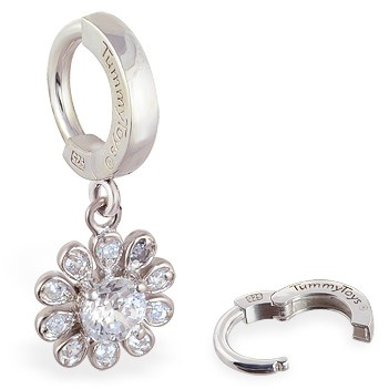 TummyToys® Silver Floweret Belly Huggy. Belly Rings Shop.