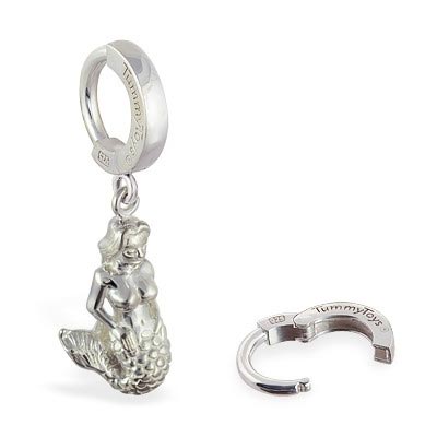 Navel Jewellery. TummyToys Mermaid Belly Huggy - Solid 925 Silver Siren Mermaid Huggy