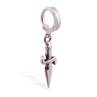 TummyToys® Femme Metale Dagger Huggy. Designer Navel Rings.