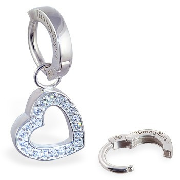 TummyToys® Silver Floating Heart Swinger - Quality Belly Bars Australia