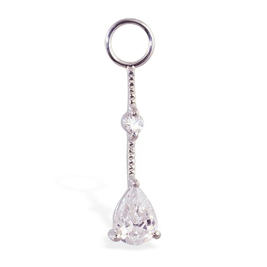 TummyToys® Cubic Zirconia Diamond Drop Swinger Charm - Navel Bars Shop