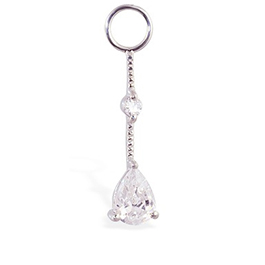 TummyToys® Cubic Zirconia Diamond Drop Swinger Charm