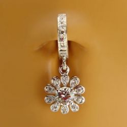 TummyToys® Fancy Flower Cubic Zirconia Belly Ring