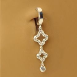 TummyToys® Open Cubic Zirconia Clover Drop