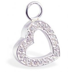 TummyToys® CZ Open Heart Charm - Changeable Floating Swinger Charm