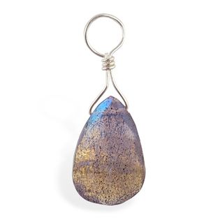 Belly rings. TummyToys Faceted Labradorite Swinger Charm - Changeable Floating Swinger Charm