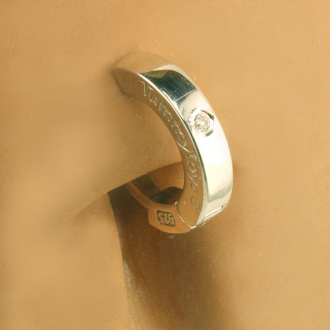 Huggy Belly Rings. TummyToys® Silver Sleeper with a 1 Point DIAMOND
