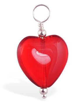 TummyToys® Dangly Red Heart Swinger Charm. Belly Rings Australia.