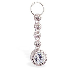 TummyToys® Cubic Zirconia Daisy Chain Swinger Charm