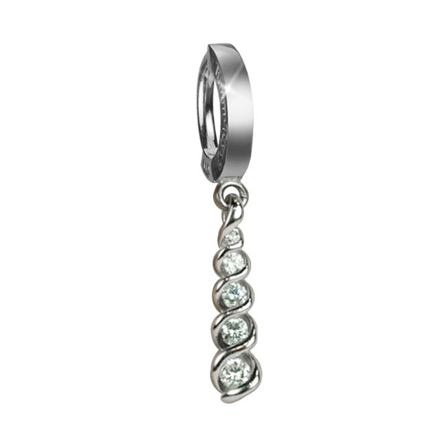 TummyToys® White Gold Diamond Journey Navel Ring. Belly Rings Australia.