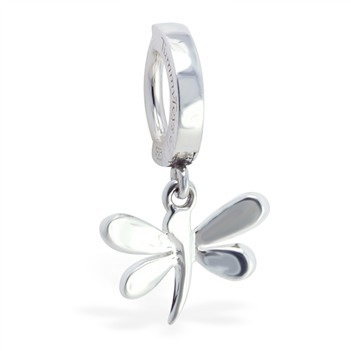 TummyToys® Silver Dragon Fly Clasp. High End Belly Rings.