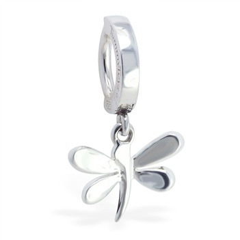 TummyToys® Silver Dragon Fly Clasp. Belly Bars Australia.