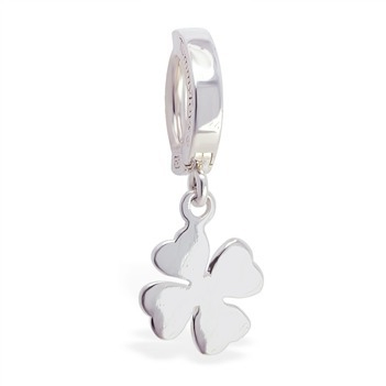 TummyToys® 925 Silver Clover Navel Ring. Belly Rings Australia.