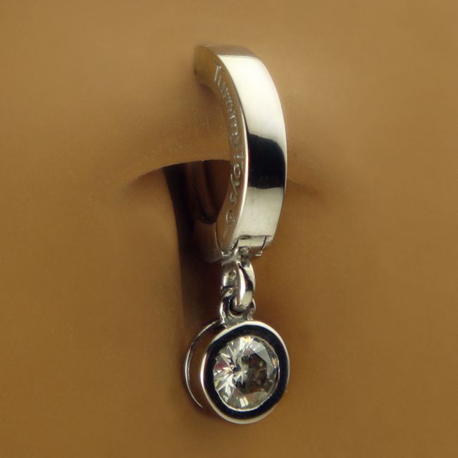 TummyToys® Real Diamond Platinum Sleeper Belly Ring. Belly Rings Australia.