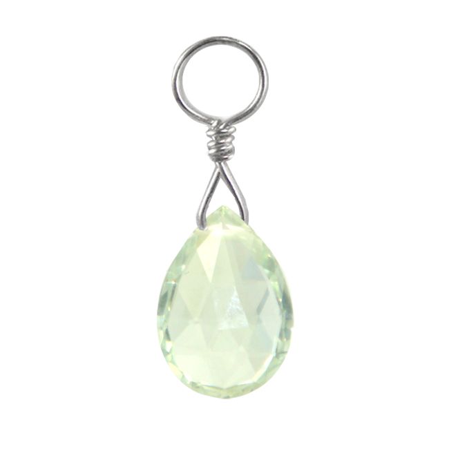 Belly rings. TummyToys Ocean Green Quartz Swinger Charm - Changeable Faceted Quartz Natural Gem