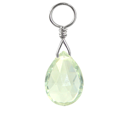 TummyToys® Ocean Green Quartz Swinger Charm - Changeable Faceted Quartz Natural Gem