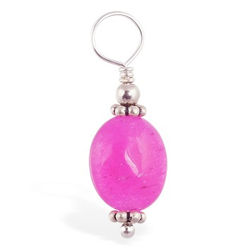 TummyToys® Hot Pink Jade Navel Swinger Charm. Belly Bars Australia.
