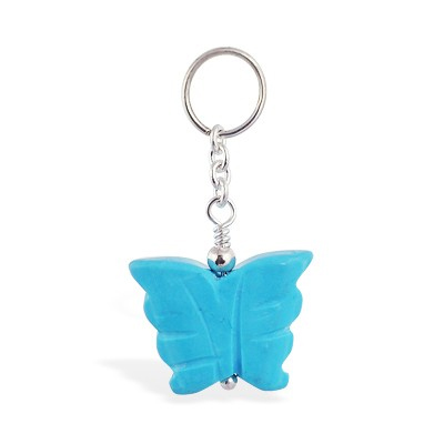 TummyToys® Turquoise Butterfly Belly Ring Swinger. Belly Bars Australia.