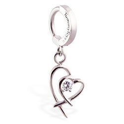 TummyToys® Double Heart Surgical Steel Clasp - Surgical Steel Snap Lock Body Jewellery Clasp