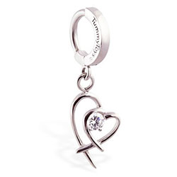 TummyToys® Double Heart Surgical Steel Clasp