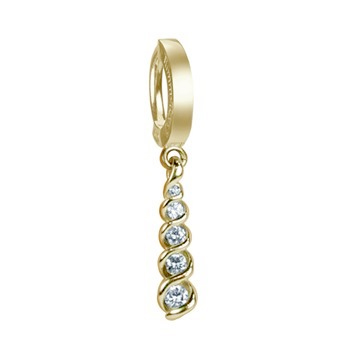 TummyToys® Yellow Gold Diamond Journey Navel Ring. Belly Bars Australia.